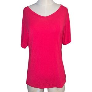 ☠️5/$20☠️IMAN | WOMENS PINK V-NECK SHORT SLEEVE LIGHTWEIGHT TEE